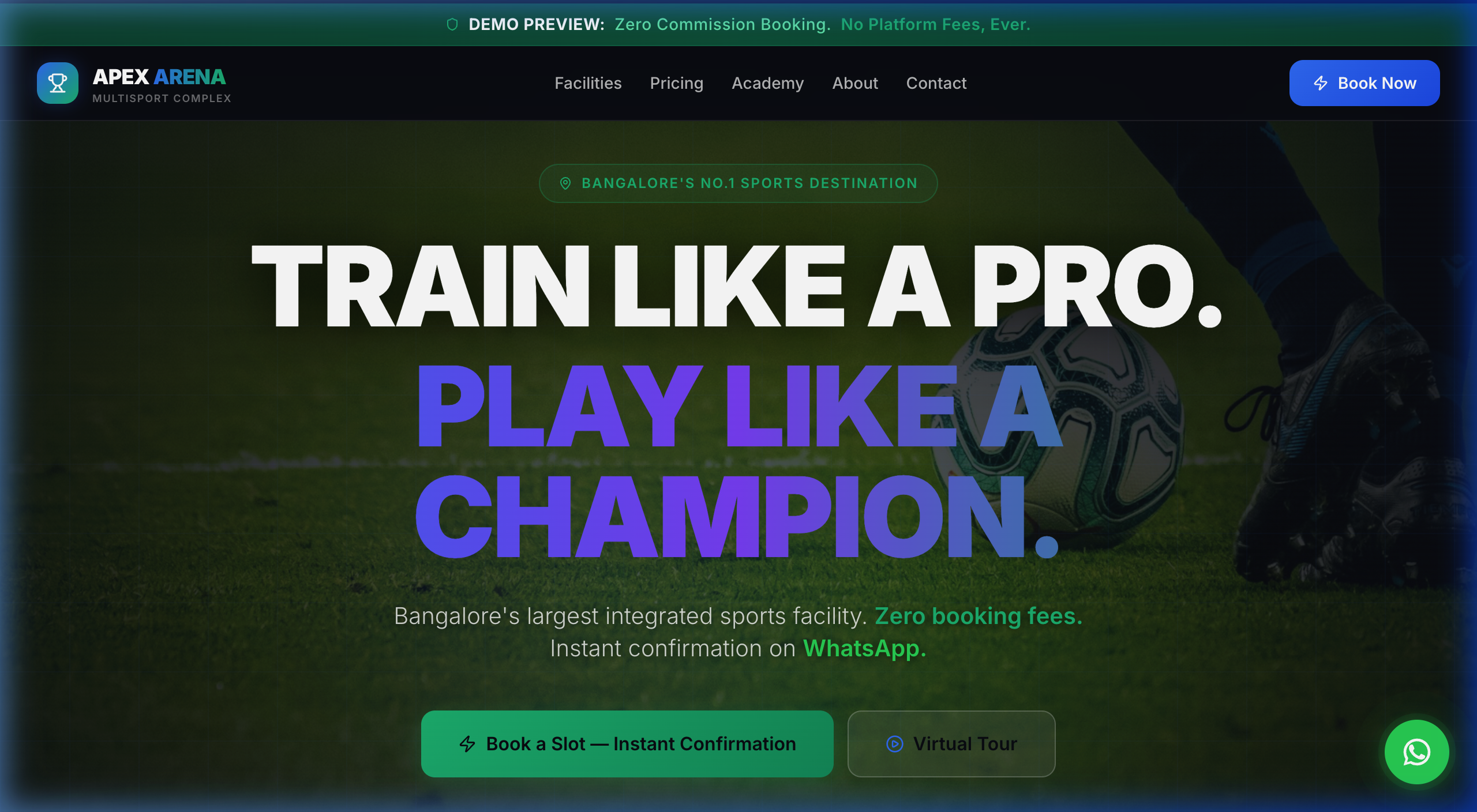 Apex Arena — Multisport Booking Portal